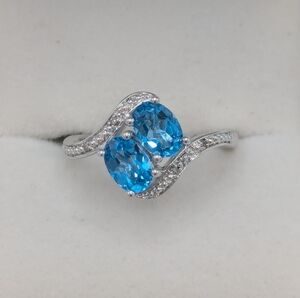 Belk and Co Topaz and Diamond Ring - Size 7 - NWT